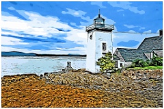 Grindle Point Light at Low Tide in Maine - Digital Painting